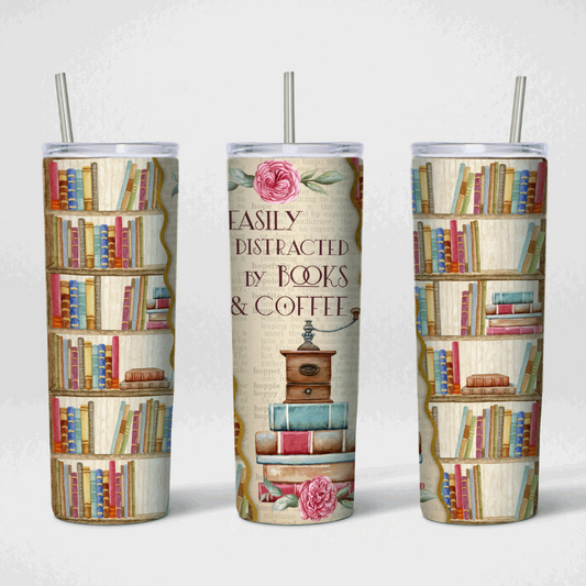 Easily-Distracted-by-books-&-coffee-travel-mug-coffe-insulated-tumbler-tea cup-coffee-cups-with-lids
